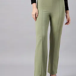 Chemistry Women Flared High-Rise Easy Wash Parallel Trousers-picture-10
