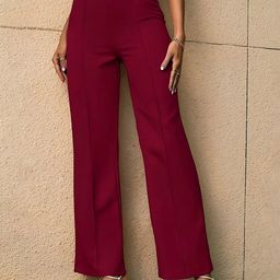 Popwings Women Relaxed Regular Fit Mid-Rise Parallel Easy Wash Trousers-picture-14