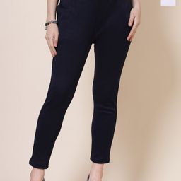 Clora Creation Women Pack Of 2 Smart Mid-Rise Easy Wash Woollen Trousers-picture-3