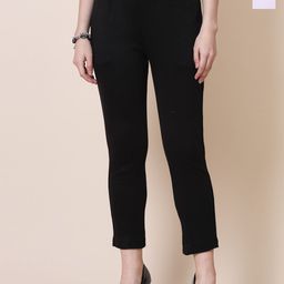Clora Creation Women Pack of 2 Smart Fit Mid-Rise Easy Wash Woollen Cigarette Trousers-picture-20