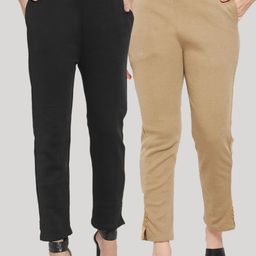 Clora Creation Women Pack of 2 Smart Easy Wash Trousers-picture-10