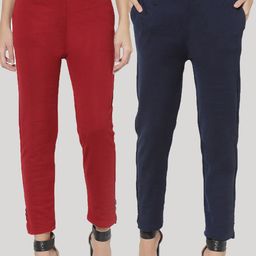 Clora Creation Women Pack of 2 Smart Easy Wash Trousers-picture-47