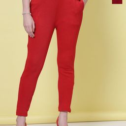 Clora Creation Women Pack Of 2 Smart Mid-Rise Easy Wash Woollen Trousers-picture-8