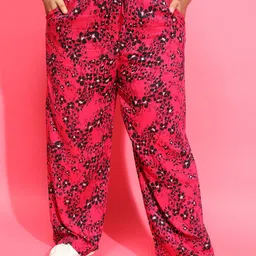 Oxolloxo Women Floral Printed Smart Flared Easy Wash Culottes Trousers-image-68