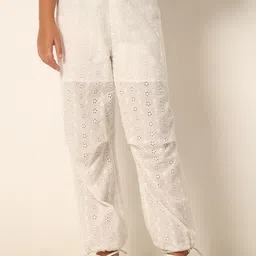 Vero Moda Girls Loose Fit Mid-Rise Cotton Trousers-image-51
