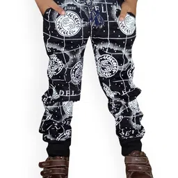 BAESD Boys Slim Fit Abstract Printed Mid Rise Trousers-picture-7