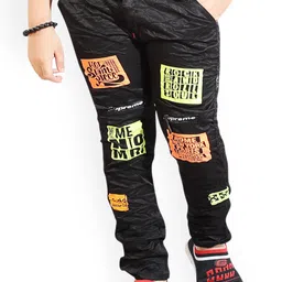 BAESD Boys Slim Fit Typography Printed Cotton Trousers-picture-35