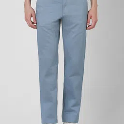 Van Heusen Sport Men Textured Pure Cotton Slim Fit Trousers-picture-39