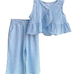 StyleCast x Revolte Girls Blue And White Checked Top With Trousers-picture-29