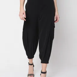 Vero Moda Women Black Straight Fit High-Rise Pleated Trousers-image-41