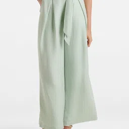 Forever New Women Green High-Rise Pleated Trousers-image-45