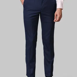 Raymond Men Navy Blue Slim Fit Formal Trousers-picture-13