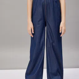 Stylo Bug Girls Flared Pleated Cotton Trousers image 1