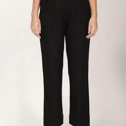 FUTURO Women Relaxed Straight Leg Pleated Trousers-image-0