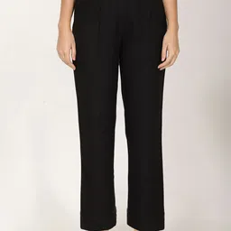 FUTURO Women Relaxed Straight Leg Pleated Trousers-image-6