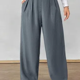 BROADSTAR Women Smart High-Rise Easy Wash Pleated Trousers-picture-15