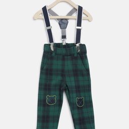 Chicco Boys Green Checked Classic Cargos Trousers-picture-3
