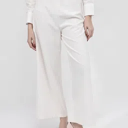 RAREISM Regular Fit Comfort Cotton High-Rise Parallel Trousers-image-70