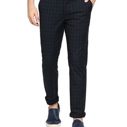 Basics Men Tapered Fit Mid-Rise Checked Cotton Trouser-picture-13