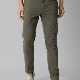 RARE RABBIT Men Olive Green Slim Fit Chinos Trousers-image-31