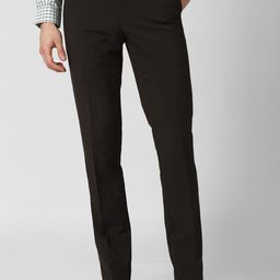 Peter England Men Black Slim Fit Trousers-picture-22
