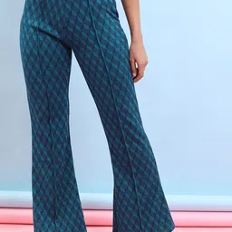 Tokyo Talkies Women Printed Bootcut Trousers-image-84
