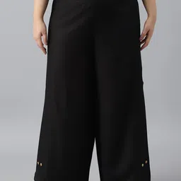 W Women Plus Size Flared Fit Casual Trousers-picture-26