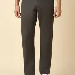 Allen Solly Men Slim Fit Mid-Rise Plain Regular Trousers-picture-27
