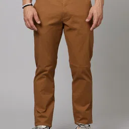 Celio Men Mid Rise Plain Cotton Slim Fit Chinos Trousers-picture-41
