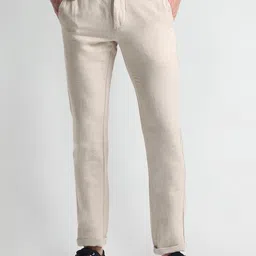 Arrow Sport Men Slim Fit Mid-Rise Cotton Linen Trouser-picture-23