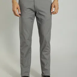Indian Terrain Men Brooklyn Cotton Slim Fit Formal Trousers-picture-24