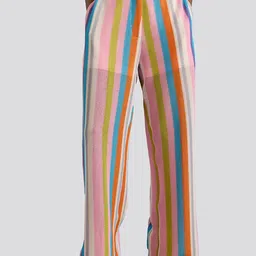 Muvazo Women Mid-Rise Striped  Comfort Wrinkle Free Trousers-image-10