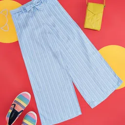 Pantaloons Junior Girls Striped Parallel Trousers-image-75