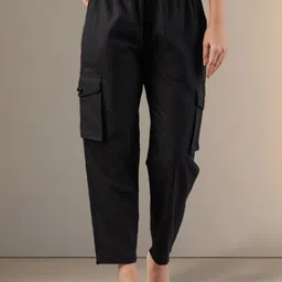 FITHUB Women Straight Fit High-Rise Cargos Trousers-picture-39