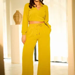 DELAN Women Straight Fit High-Rise Easy Wash Cotton Parallel Trousers-image-12