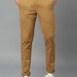Harvard Men Mustard Coloured Classic Easy Wash Chino Trousers image 1