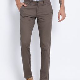 t-base Men Brown Easy Wash Chinos Trousers-picture-22