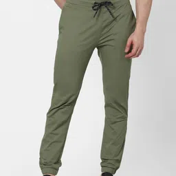 Celio Men Olive Green Straight Fit Joggers Trousers-picture-30