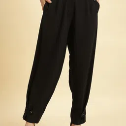 W Women Mid-Rise Straight Fit Pleated Trousers-image-21