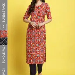 7threads KALINI Pack Of 2 Printed Regular Kurta With Trousers-picture-14