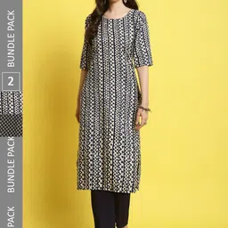 7threads KALINI Selection of 2 Ethnic Motifs Printed Straight Kurta with Trousers-picture-28