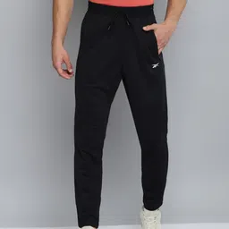 Reebok Men Black Solid WOR Knitted Training Track Pants-picture-24