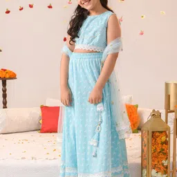 pspeaches Girls Printed Ready to Wear Lehenga & Blouse With Dupatta image 1