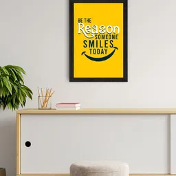 eCraftIndia Yellow & Black Motivational Quote Printed Framed UV Wall Art Painting-picture-27