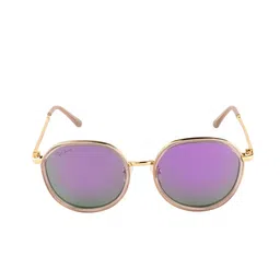 Ted Smith Unisex Green Lens & Gold-Toned Round Sunglasses with UV Protected Lens TS0935_PUR-image-82