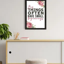 eCraftIndia White & Black Motivational Quote Printed Framed UV Art Painting-image-80