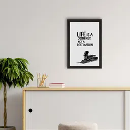 eCraftIndia White & Black Motivational Quote Printed Framed UV Art Painting-picture-25
