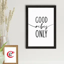 eCraftIndia White & Black Motivational Quote Printed Framed UV Art Painting-picture-33