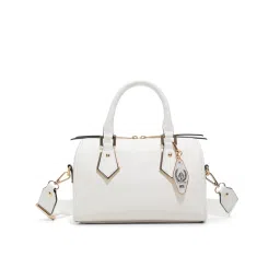Aldo Guinevere White Womens Barrel Sling Bag with Detachable Strap-image-18