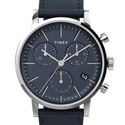 Timex Men Brass Dial & Leather Textured Straps Analogue Watch TW2V36800-picture-35
